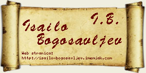 Isailo Bogosavljev vizit kartica